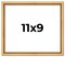 11x9 Classic Modern Gold Picture Frame - UV Acrylic, Foam Board Backing, Hanging Hardware